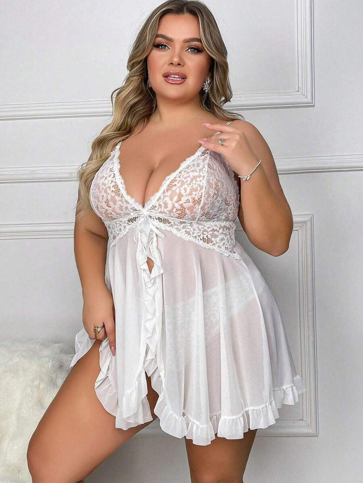 Ruby™ | Sheer Lace Babydoll Dress