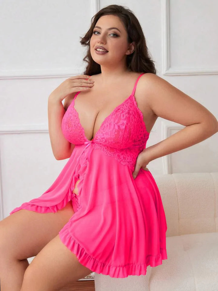 Ruby™ | Sheer Lace Babydoll Dress