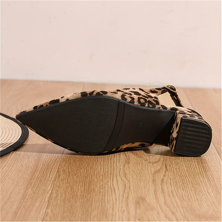 Carol | Orthopedic Wide-Toe Leopard Heels