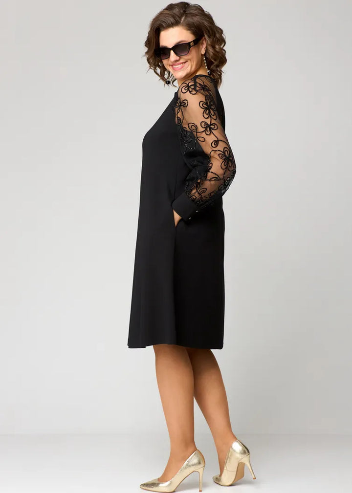 Elara - Dress with Lace Sleeves