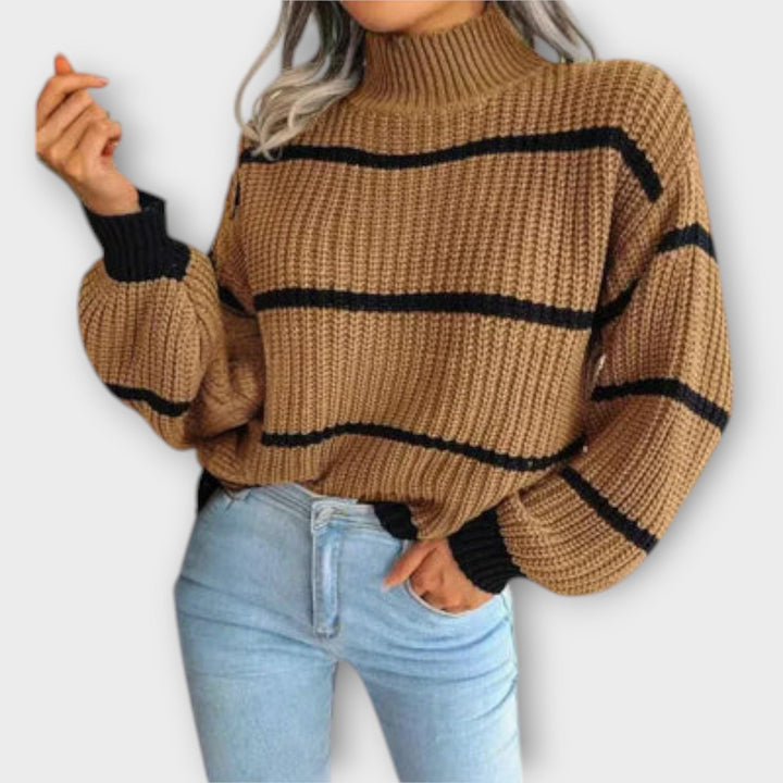 Harper | Turtleneck Sweater with Stripes