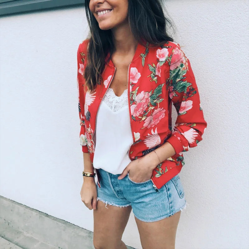 Hazel | Bomber jacket with trendy floral print