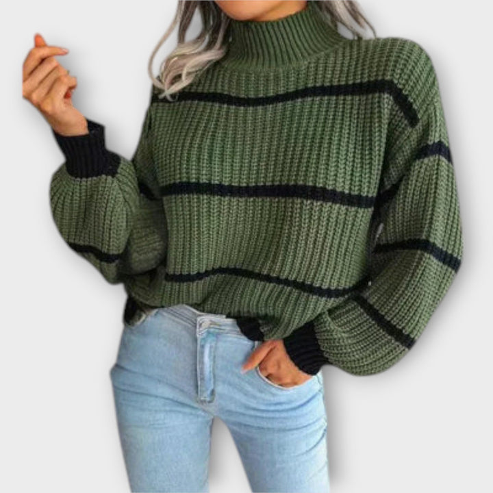 Harper | Turtleneck Sweater with Stripes