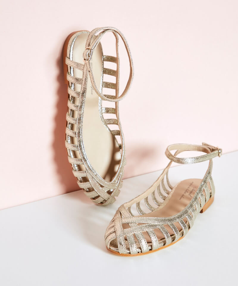 GIADA | Elegant woven ballerina with strap for a sophisticated style