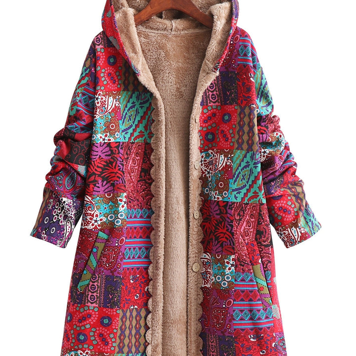 Maribel - Patchwork Coat Boho Hooded Winter Jacket
