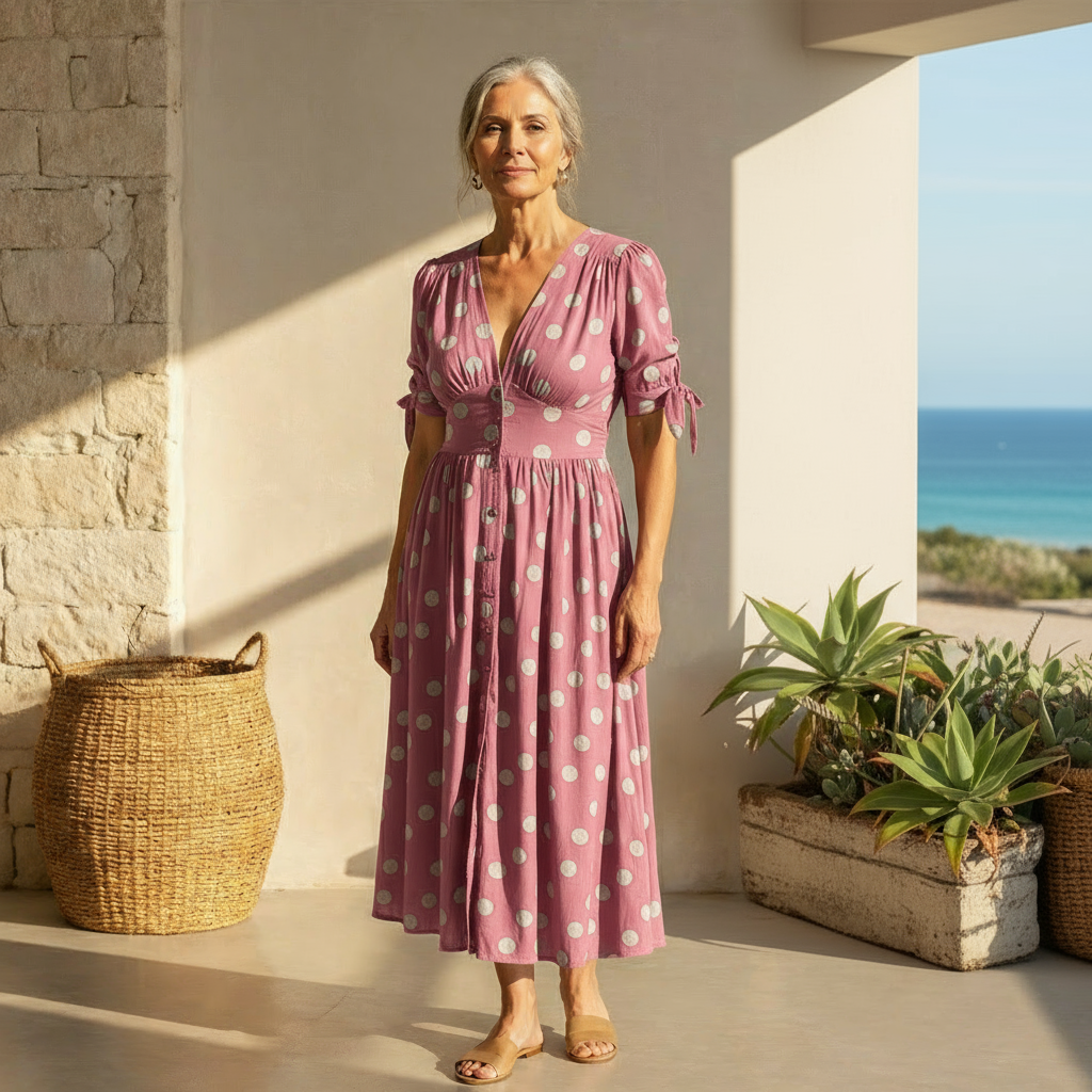 Bellamy - Polka Dots V-Neck Dress