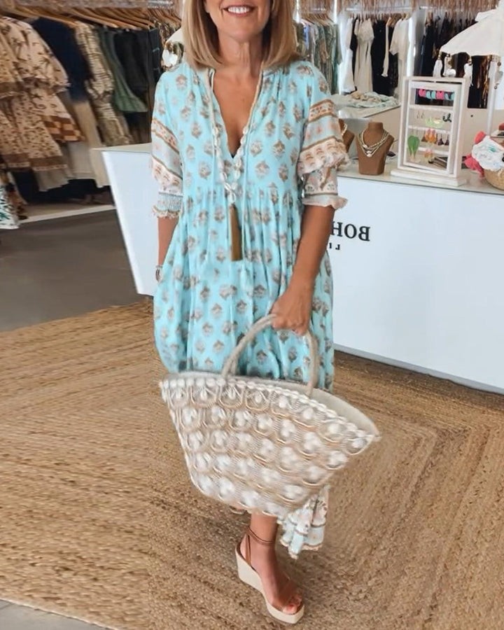 Peyton – Long Bohemian Dresses with Lantern Sleeves