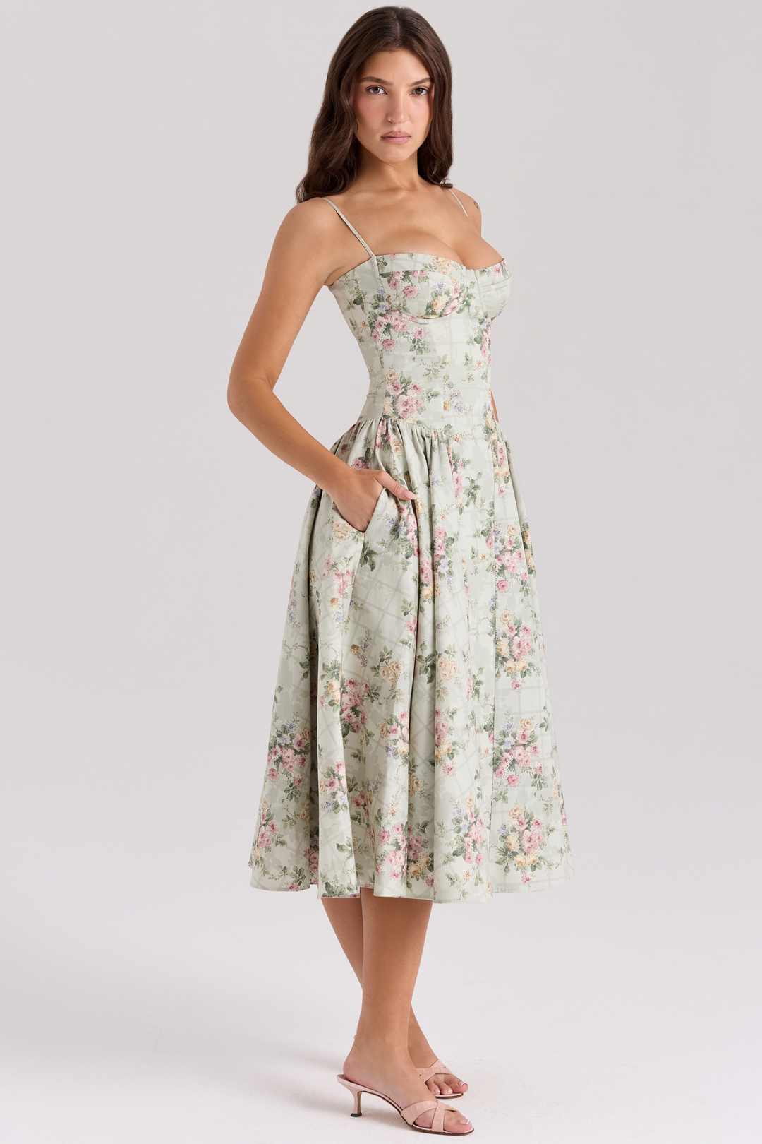Coralie™ | Floral Boned Dress
