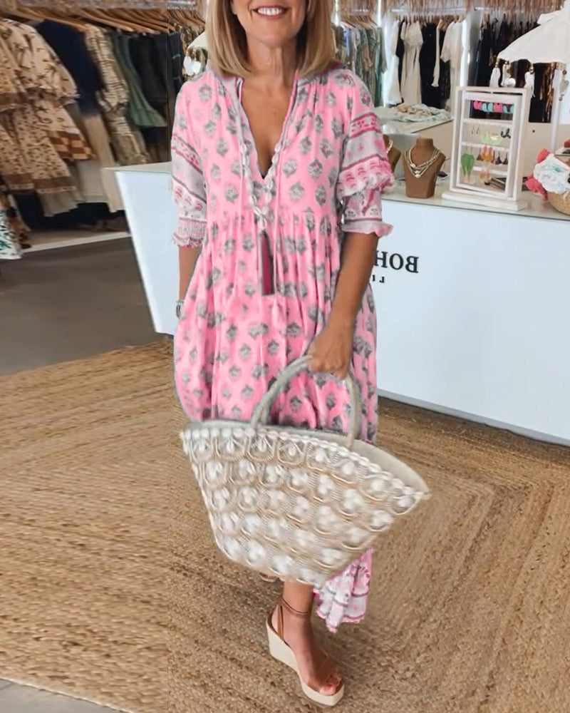 Peyton – Long Bohemian Dresses with Lantern Sleeves