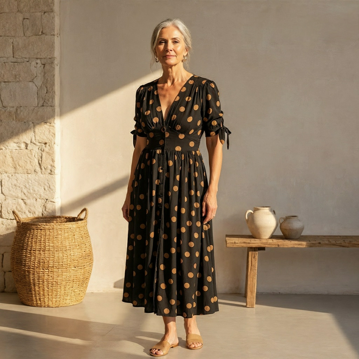 Bellamy - Polka Dots V-Neck Dress