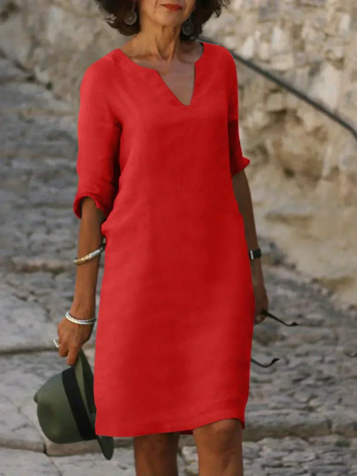 Faeira - Relaxed V-Neck Dress