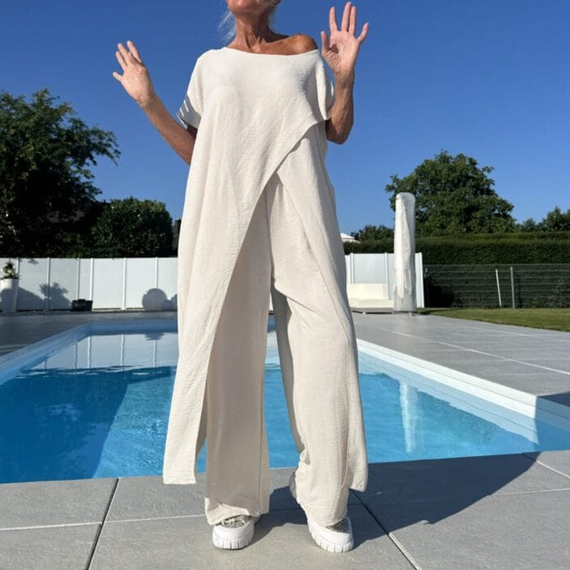 Florance-Off-Shoulder Top and Pants Set