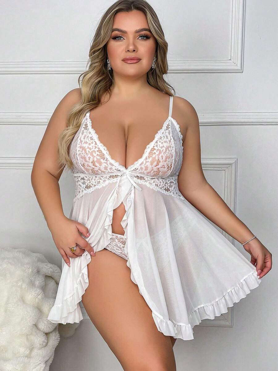Ruby™ | Sheer Lace Babydoll Dress