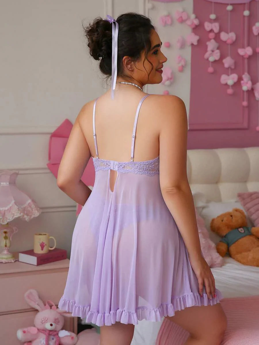 Ruby™ | Sheer Lace Babydoll Dress