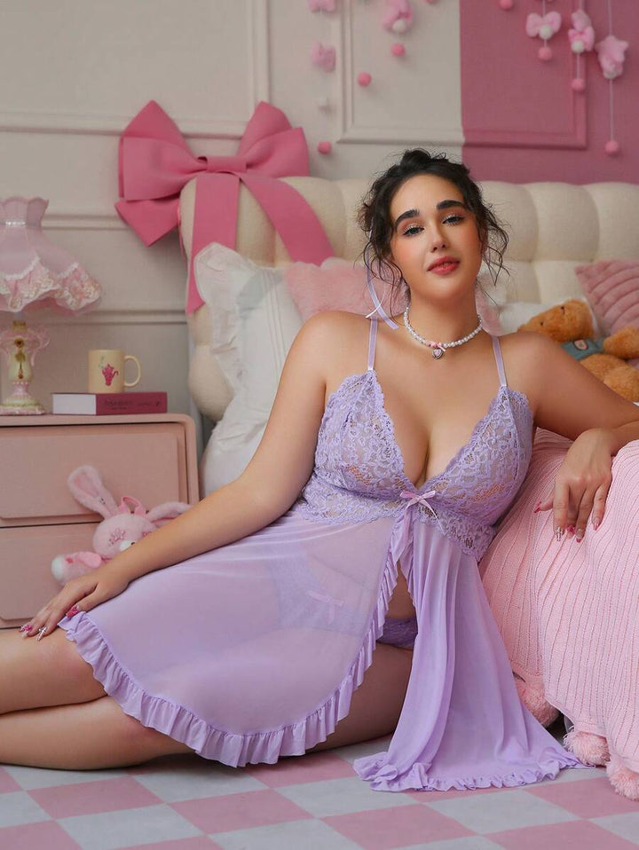 Ruby™ | Sheer Lace Babydoll Dress