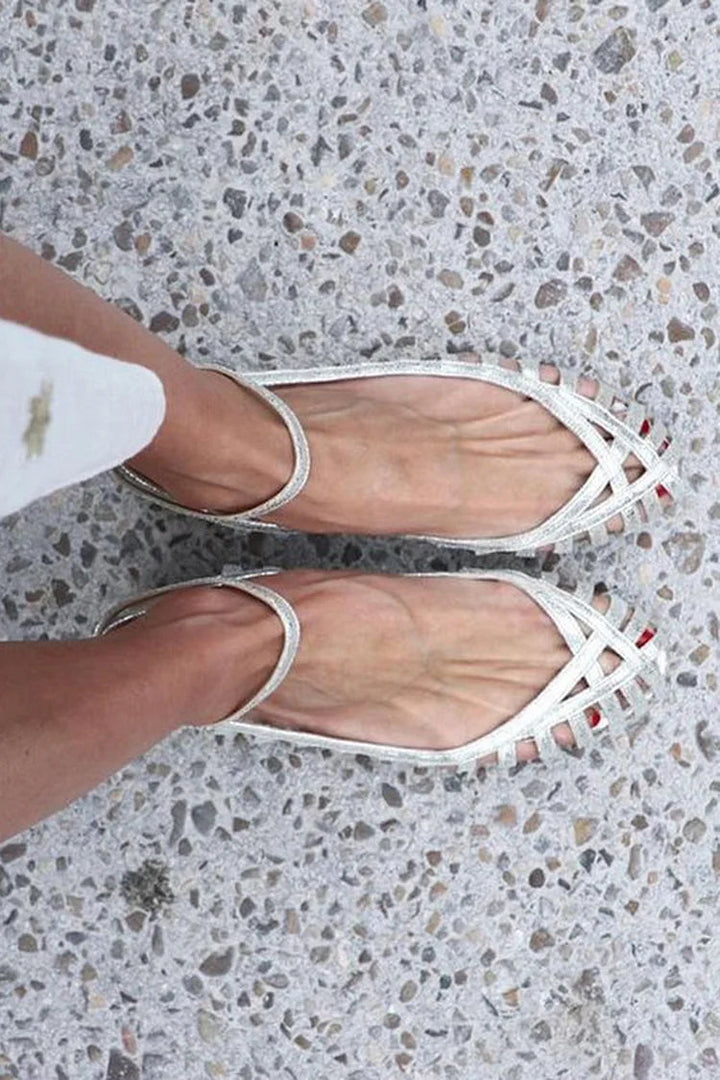 GIADA | Elegant woven ballerina with strap for a sophisticated style