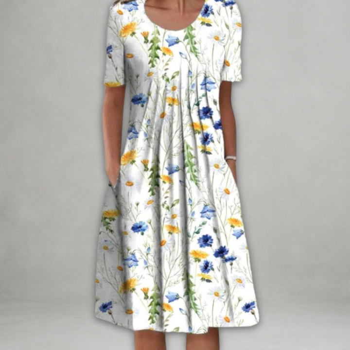 Eira™ - Elegant Dress with Floral Pattern That Covers the Stomach