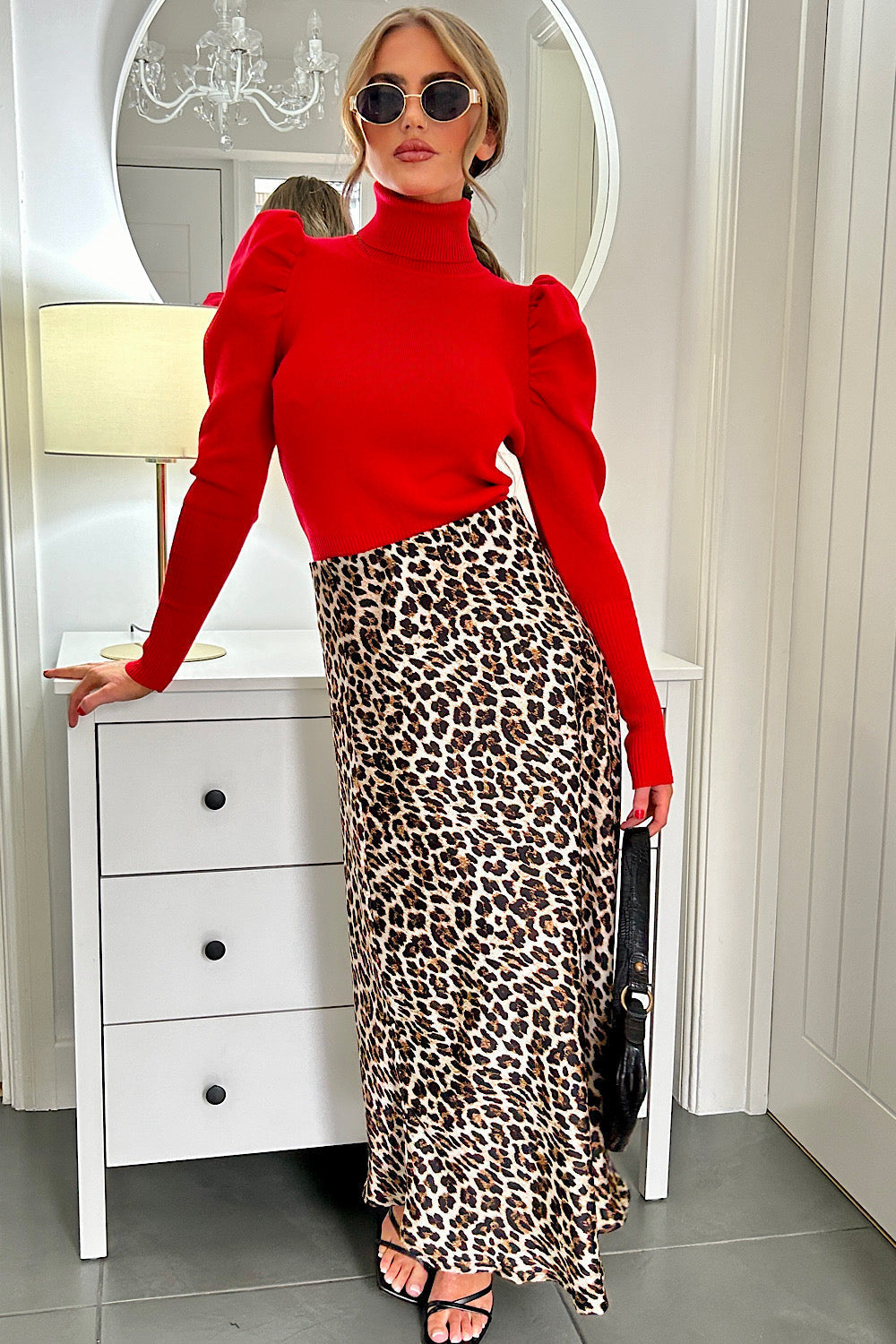 Loriza™ | Brown Leopard Print Skirt