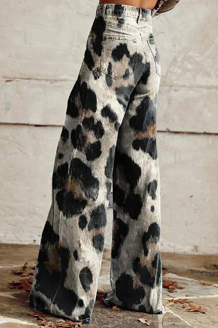 Harper | Wild Brush Leopard Flare Pants
