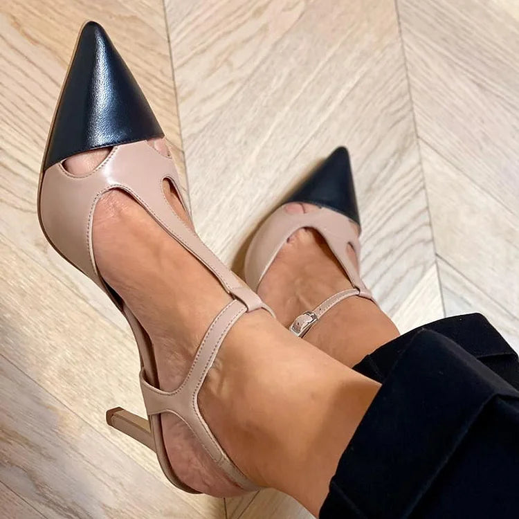 MIRELLA | Elegant Two-tone Bout Point Pump for a Sophisticated Style