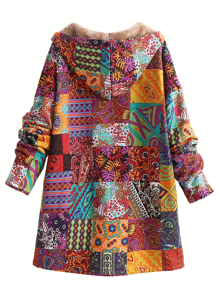 Maribel - Patchwork Coat Boho Hooded Winter Jacket