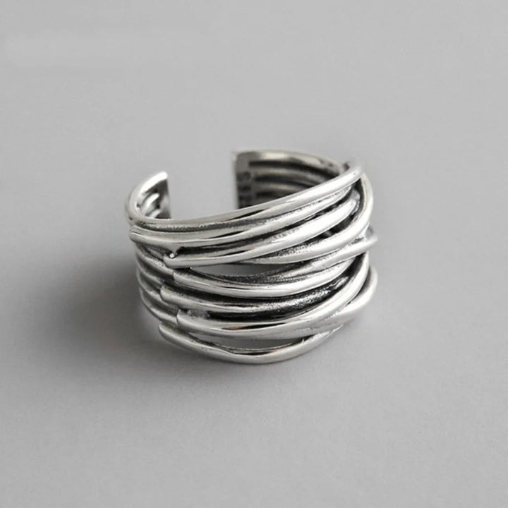 Noemi™ | Layered Adjustable Silver Ring