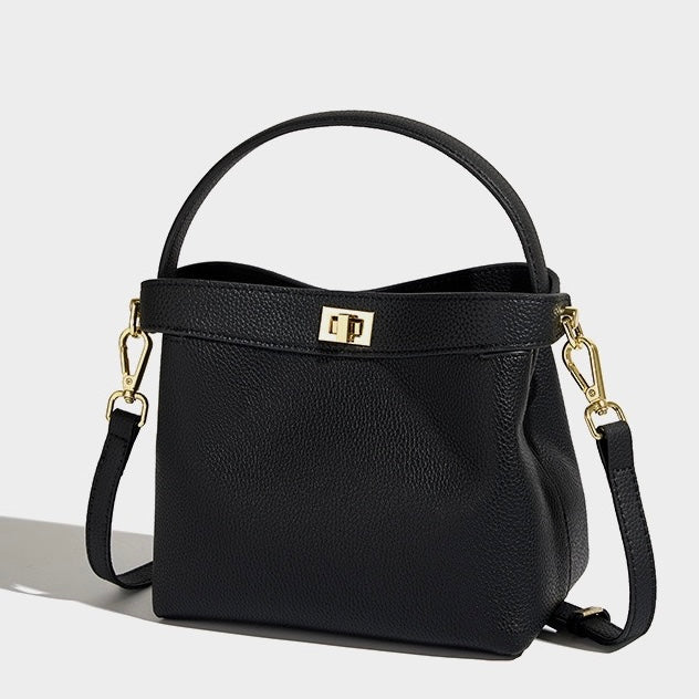 Women’s Genuine Leather Minimalist Bucket Bag