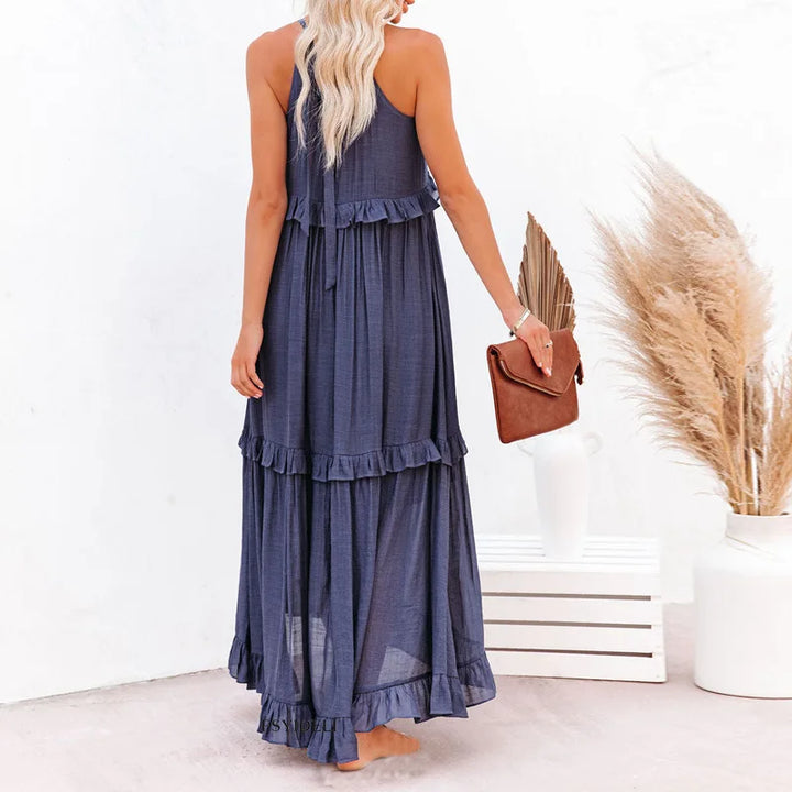 Robyn - Halter Ruffle Maxi Dress