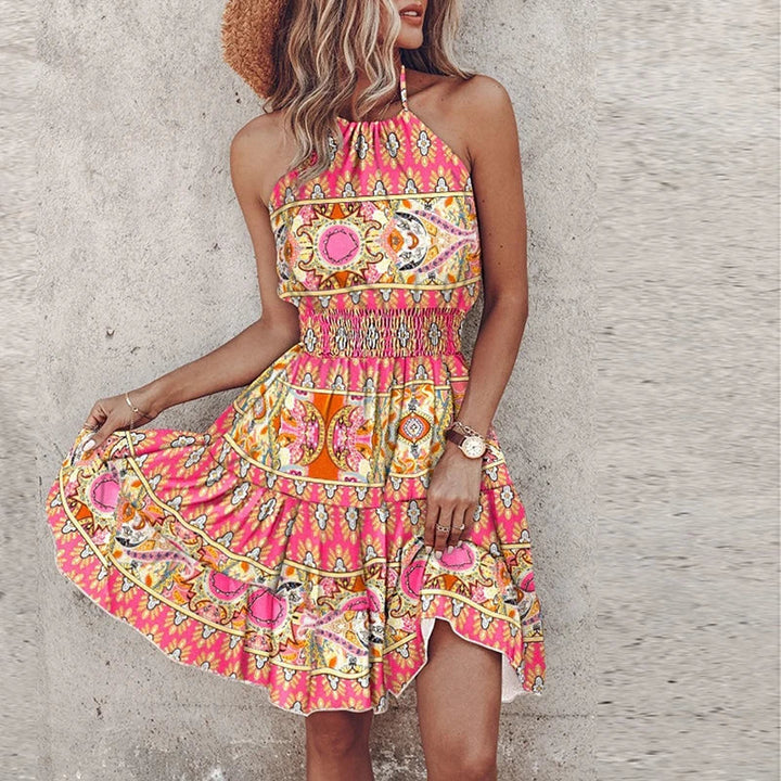 Marlowe - Colorful Bohemian Midi Dress with V-Neck