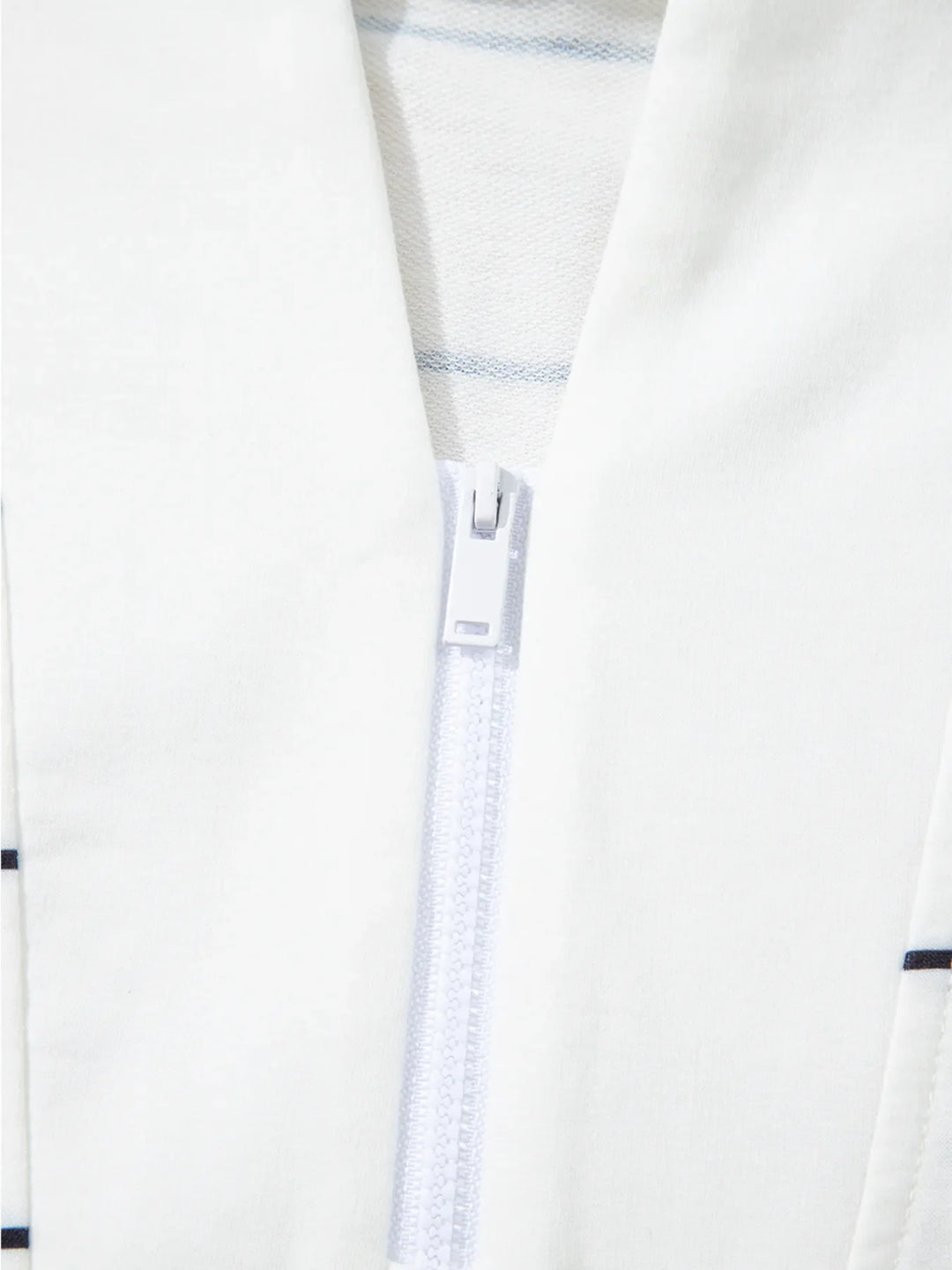 Striped Quarter Zip Sweatshirt with Relaxed Fit