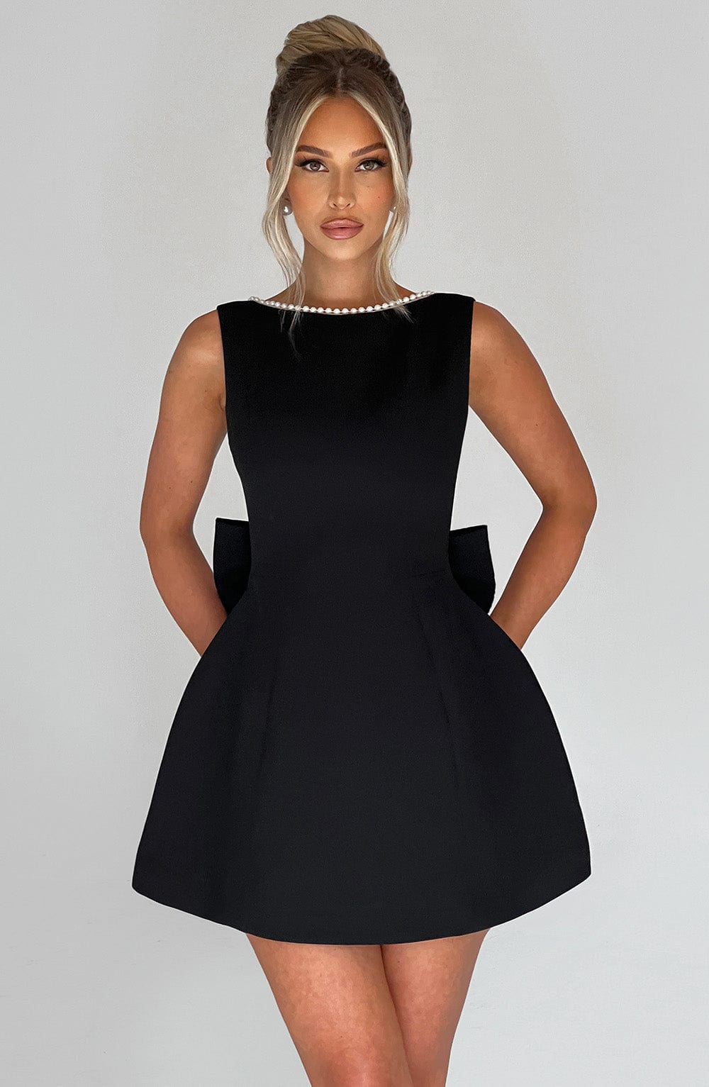 Elle™ | Pearl Bow Mini Dress