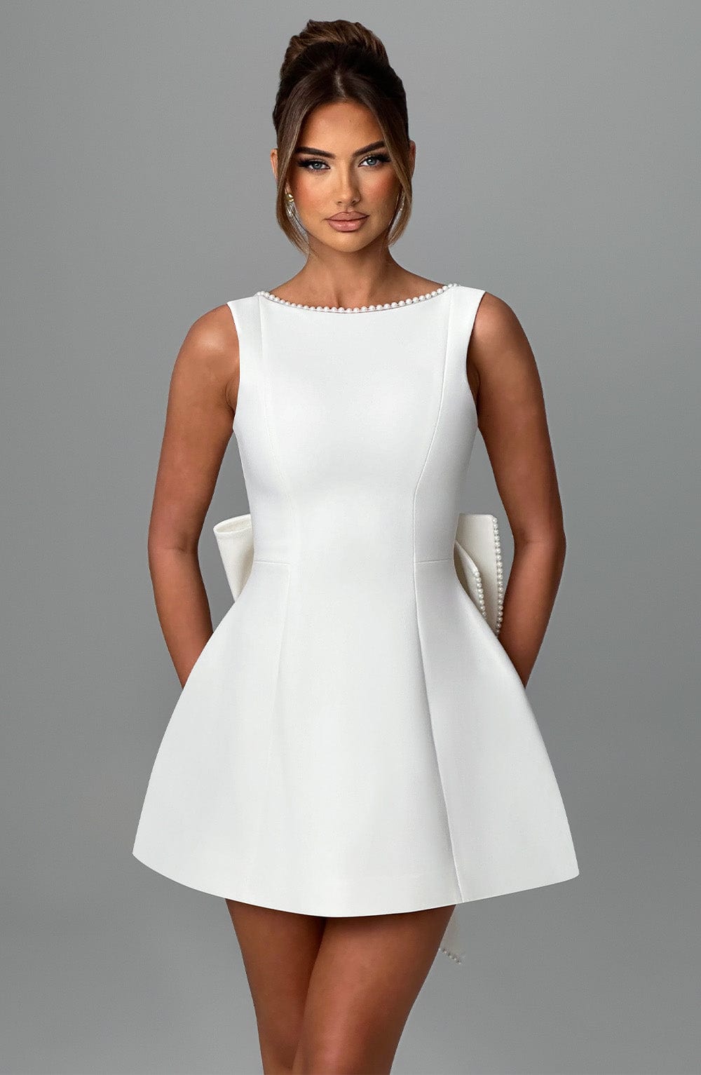 Elle™ | Pearl Bow Mini Dress