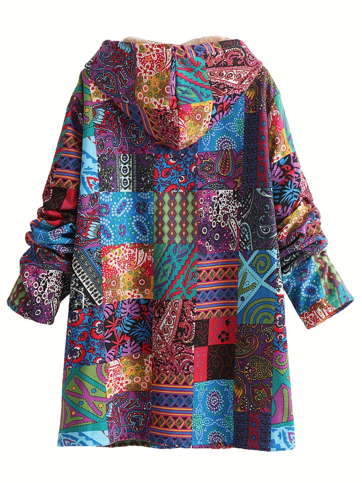 Maribel - Patchwork Coat Boho Hooded Winter Jacket