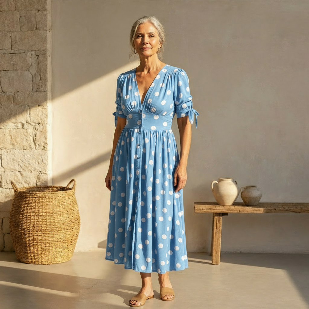 Bellamy - Polka Dots V-Neck Dress