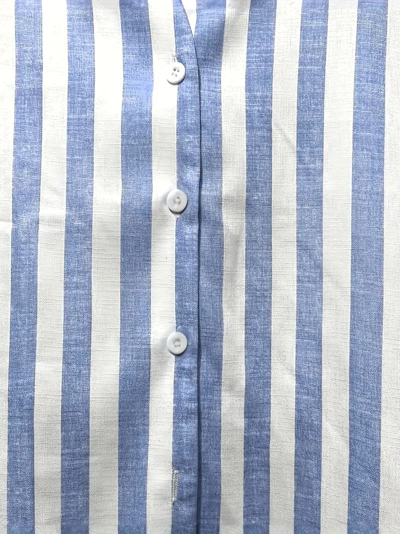 Jenna™ | Striped Short Sleeve Shirt Dress