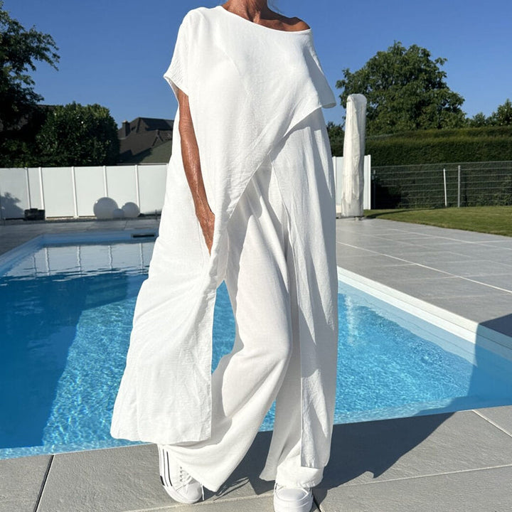 Florance-Off-Shoulder Top and Pants Set