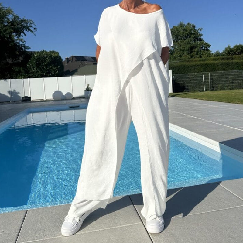 Florance-Off-Shoulder Top and Pants Set